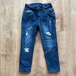 Justice Blue Distressed Cropped Jeans